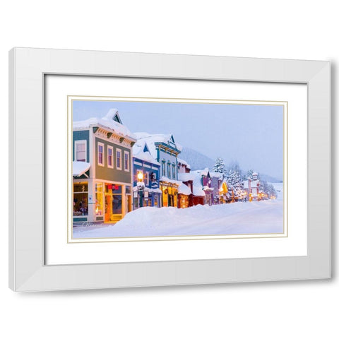 Elk Avenue Morning Glow White Modern Wood Framed Art Print with Double Matting by Leacock, J.C.