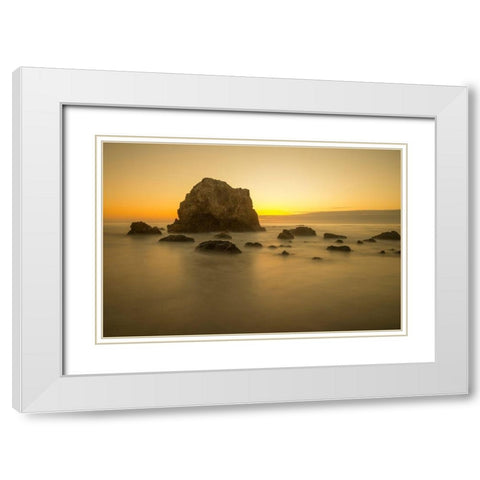Mendocino Coast Meditation White Modern Wood Framed Art Print with Double Matting by Leacock, J.C.