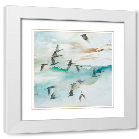 Above and Beyond White Modern Wood Framed Art Print with Double Matting by Leaver, Tara