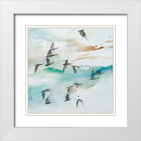 Above and Beyond White Modern Wood Framed Art Print with Double Matting by Leaver, Tara