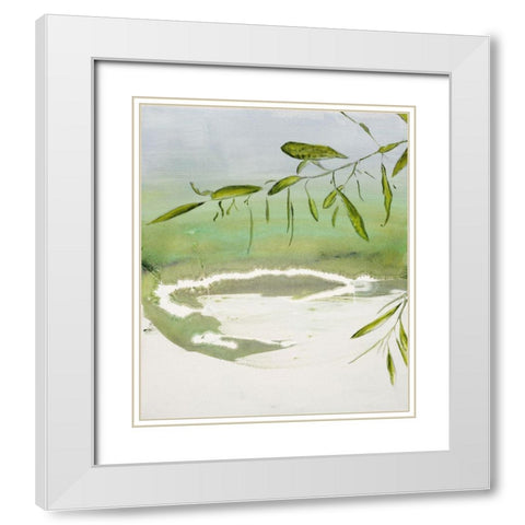 Whispering The Numbers White Modern Wood Framed Art Print with Double Matting by Leaver, Tara