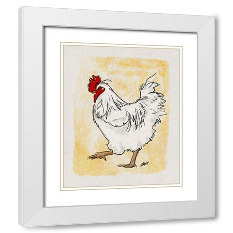 Steppin Out White Modern Wood Framed Art Print with Double Matting by Louis, Shanda
