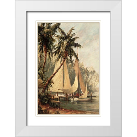 Rum Cay White Modern Wood Framed Art Print with Double Matting by Malarz