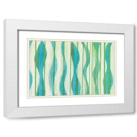 Carousing with Lines I White Modern Wood Framed Art Print with Double Matting by Miller, Allison G