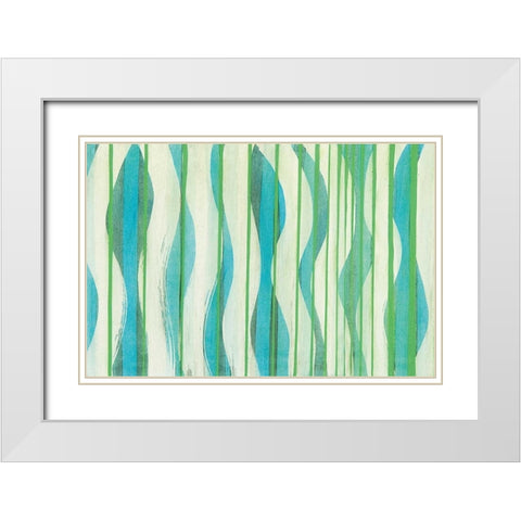 Carousing with Lines I White Modern Wood Framed Art Print with Double Matting by Miller, Allison G