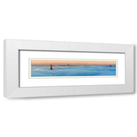 Foggy City White Modern Wood Framed Art Print with Double Matting by Murray, Jeffrey