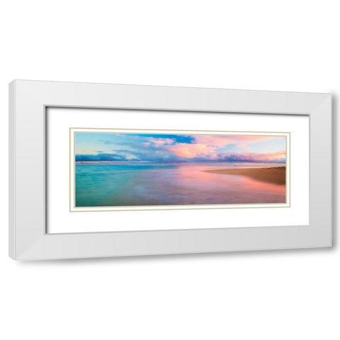 Haena Beach White Modern Wood Framed Art Print with Double Matting by Murray, Jeffrey