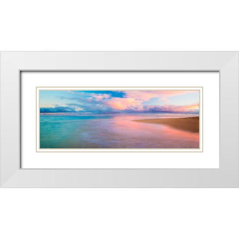 Haena Beach White Modern Wood Framed Art Print with Double Matting by Murray, Jeffrey