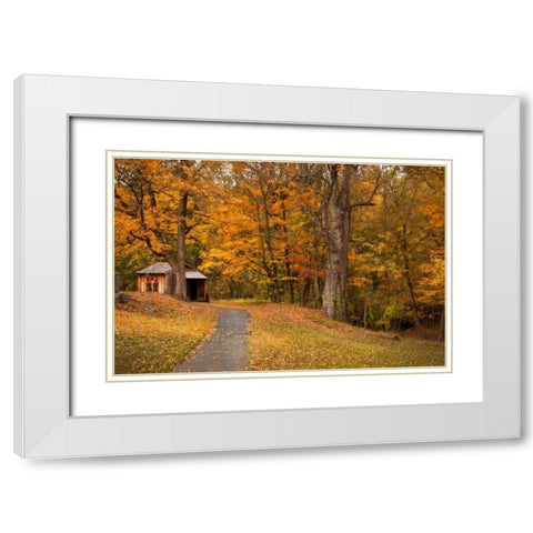 Autumn Home White Modern Wood Framed Art Print with Double Matting by Mikaels, Natalie