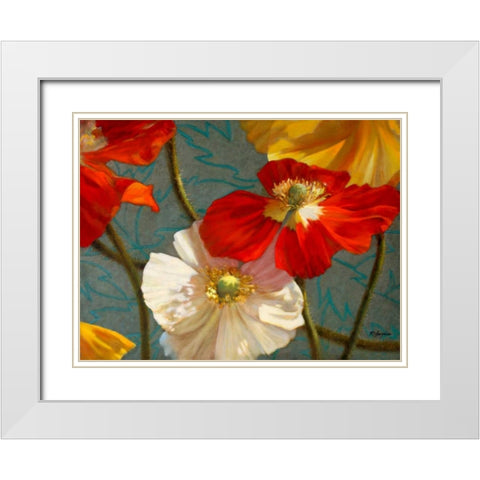 Poppycock White Modern Wood Framed Art Print with Double Matting by McLaughlin, Jan