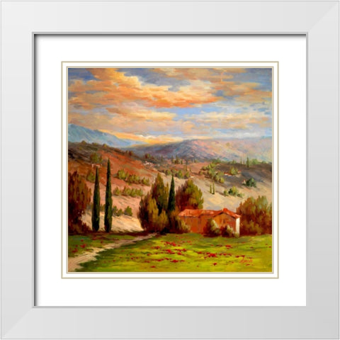 Rural Bliss White Modern Wood Framed Art Print with Double Matting by Marino