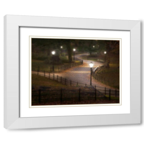 Twilight Stroll White Modern Wood Framed Art Print with Double Matting by Mikaels, Natalie