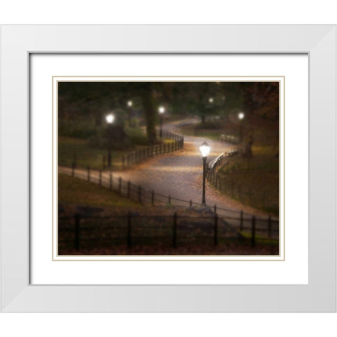 Twilight Stroll White Modern Wood Framed Art Print with Double Matting by Mikaels, Natalie