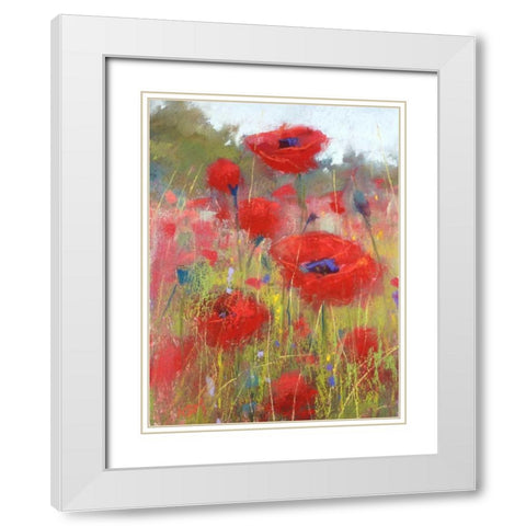 In the Poppy Field White Modern Wood Framed Art Print with Double Matting by Margulis, Karen