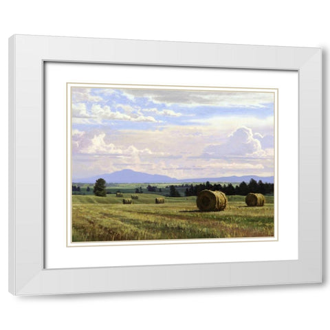 Fresh Cut Hay White Modern Wood Framed Art Print with Double Matting by Moore, Jay
