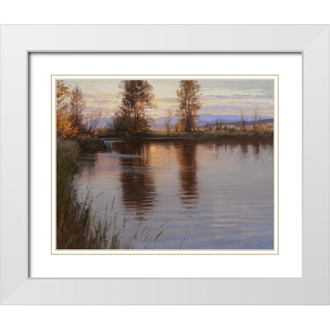 Just Before Nightfall White Modern Wood Framed Art Print with Double Matting by Moore, Jay