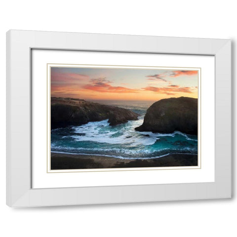 Coastal Glow White Modern Wood Framed Art Print with Double Matting by Mikaels, Natalie