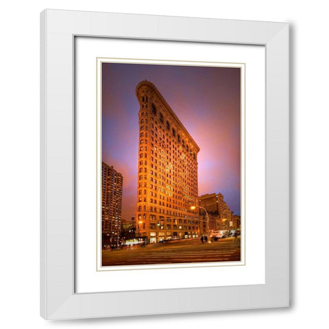 Dramatic Flatiron White Modern Wood Framed Art Print with Double Matting by Mikaels, Natalie