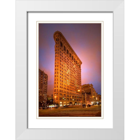Dramatic Flatiron White Modern Wood Framed Art Print with Double Matting by Mikaels, Natalie