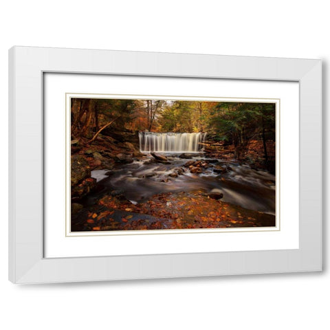 Rushing Water White Modern Wood Framed Art Print with Double Matting by Mikaels, Natalie