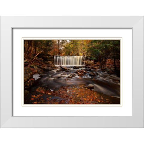 Rushing Water White Modern Wood Framed Art Print with Double Matting by Mikaels, Natalie