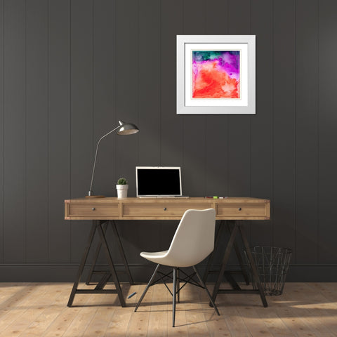 Fusion II White Modern Wood Framed Art Print with Double Matting by Maldonado, Jacqueline