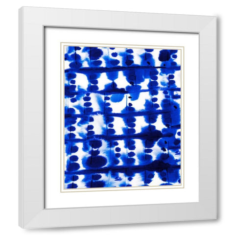 Parallel Electric Blue White Modern Wood Framed Art Print with Double Matting by Maldonado, Jacqueline