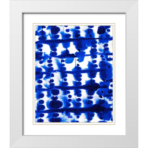 Parallel Electric Blue White Modern Wood Framed Art Print with Double Matting by Maldonado, Jacqueline