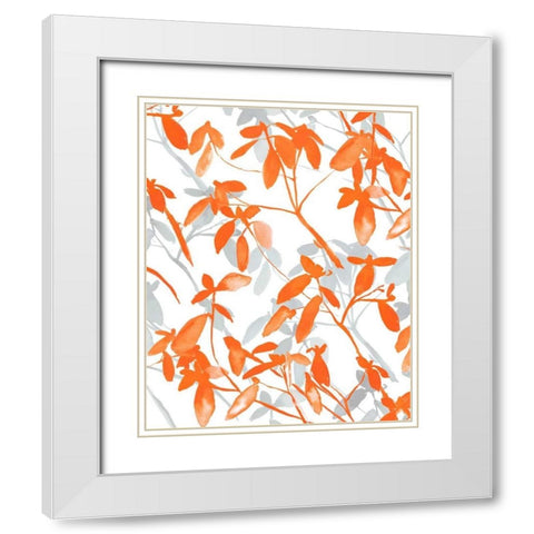 Premonition Orange White Modern Wood Framed Art Print with Double Matting by Maldonado, Jacqueline
