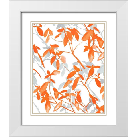 Premonition Orange White Modern Wood Framed Art Print with Double Matting by Maldonado, Jacqueline