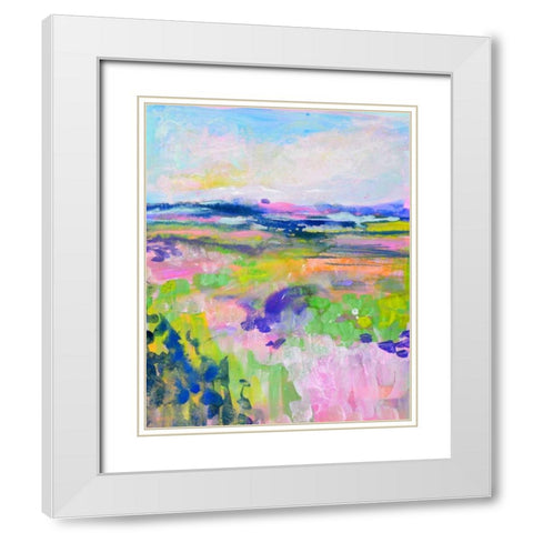Colourful Land I White Modern Wood Framed Art Print with Double Matting by Marrison, TA