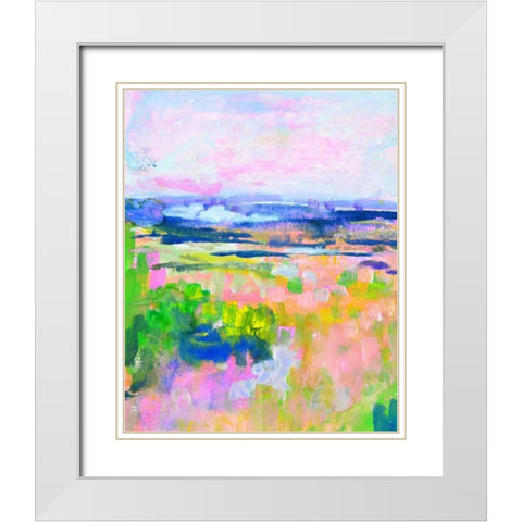 Colourful Land II White Modern Wood Framed Art Print with Double Matting by Marrison, TA