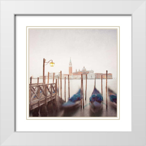 Venice Twilight White Modern Wood Framed Art Print with Double Matting by Morrissey, Margaret