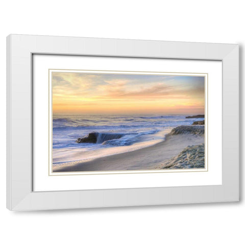 La Jolla Sunset White Modern Wood Framed Art Print with Double Matting by Mayo, Dean