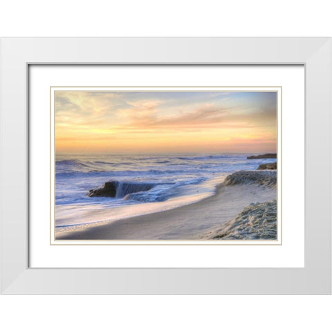 La Jolla Sunset White Modern Wood Framed Art Print with Double Matting by Mayo, Dean