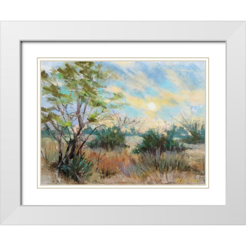 Texas Sunrise White Modern Wood Framed Art Print with Double Matting by Mertz, Nancie King