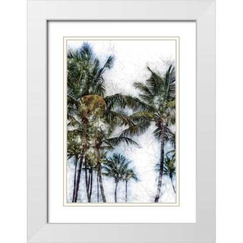 Dorado Palms 2 White Modern Wood Framed Art Print with Double Matting by Miamee, Golie