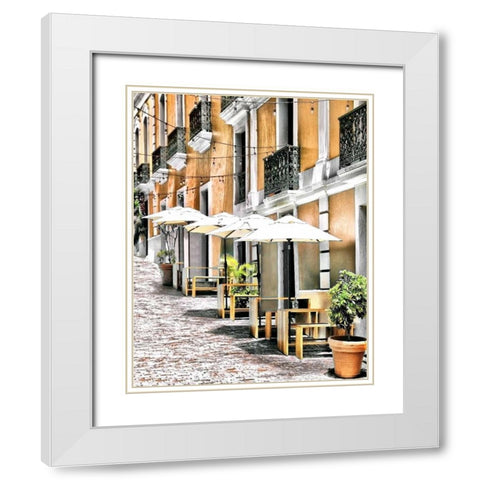 Old San Juan Siesta White Modern Wood Framed Art Print with Double Matting by Miamee, Golie