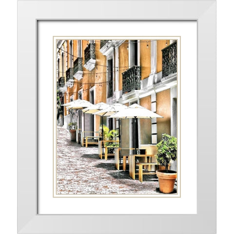 Old San Juan Siesta White Modern Wood Framed Art Print with Double Matting by Miamee, Golie