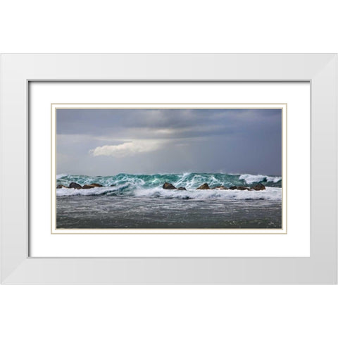 Storm in Dorado White Modern Wood Framed Art Print with Double Matting by Miamee, Golie