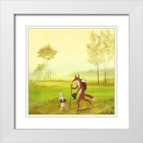 Master Lamb and His Painting Master White Modern Wood Framed Art Print with Double Matting by McInnes, DD