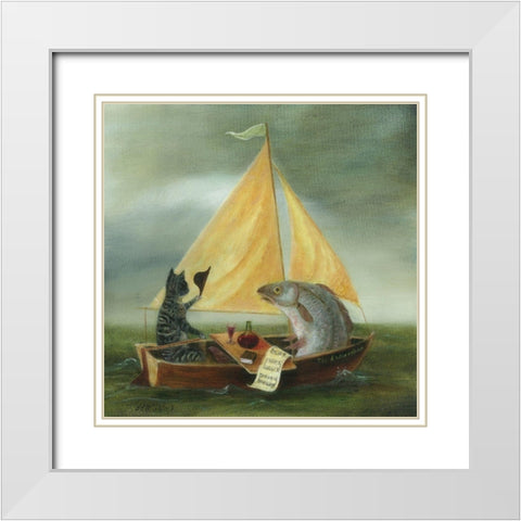 The Voyage of The Antipodean White Modern Wood Framed Art Print with Double Matting by McInnes, DD