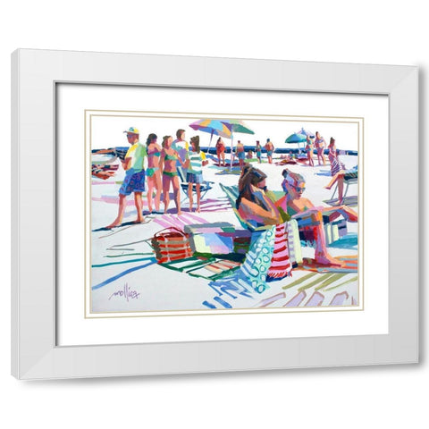 Beach Party White Modern Wood Framed Art Print with Double Matting by Mollica, Patti