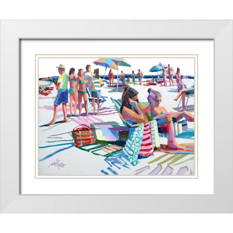 Beach Party White Modern Wood Framed Art Print with Double Matting by Mollica, Patti