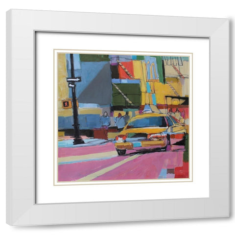 Midtown Mosaic White Modern Wood Framed Art Print with Double Matting by Mollica, Patti