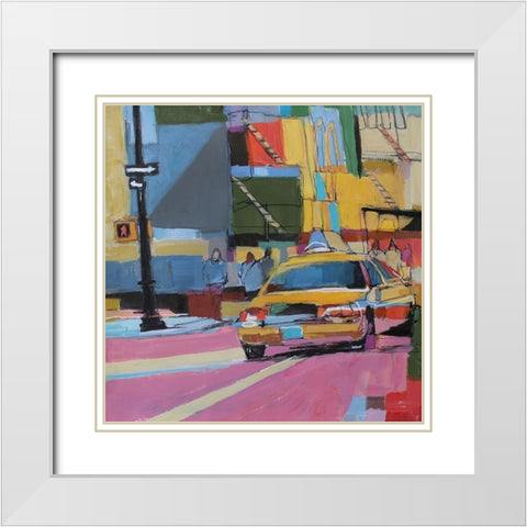 Midtown Mosaic White Modern Wood Framed Art Print with Double Matting by Mollica, Patti