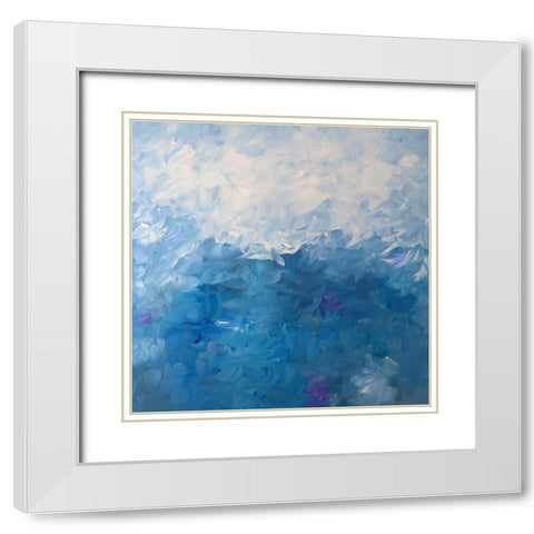 Water Lily White Modern Wood Framed Art Print with Double Matting by Moehr, KR