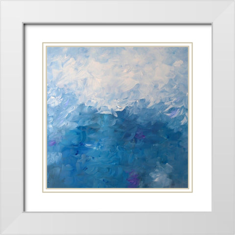 Water Lily White Modern Wood Framed Art Print with Double Matting by Moehr, KR