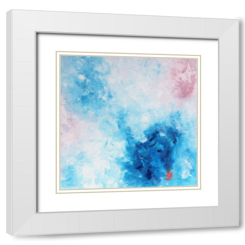 Mod Bloom White Modern Wood Framed Art Print with Double Matting by Moehr, KR