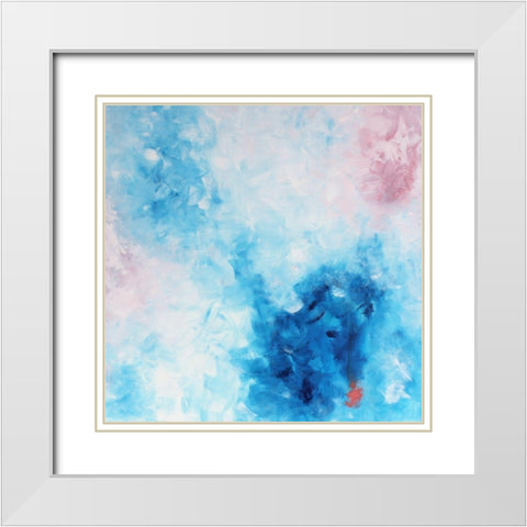 Mod Bloom White Modern Wood Framed Art Print with Double Matting by Moehr, KR